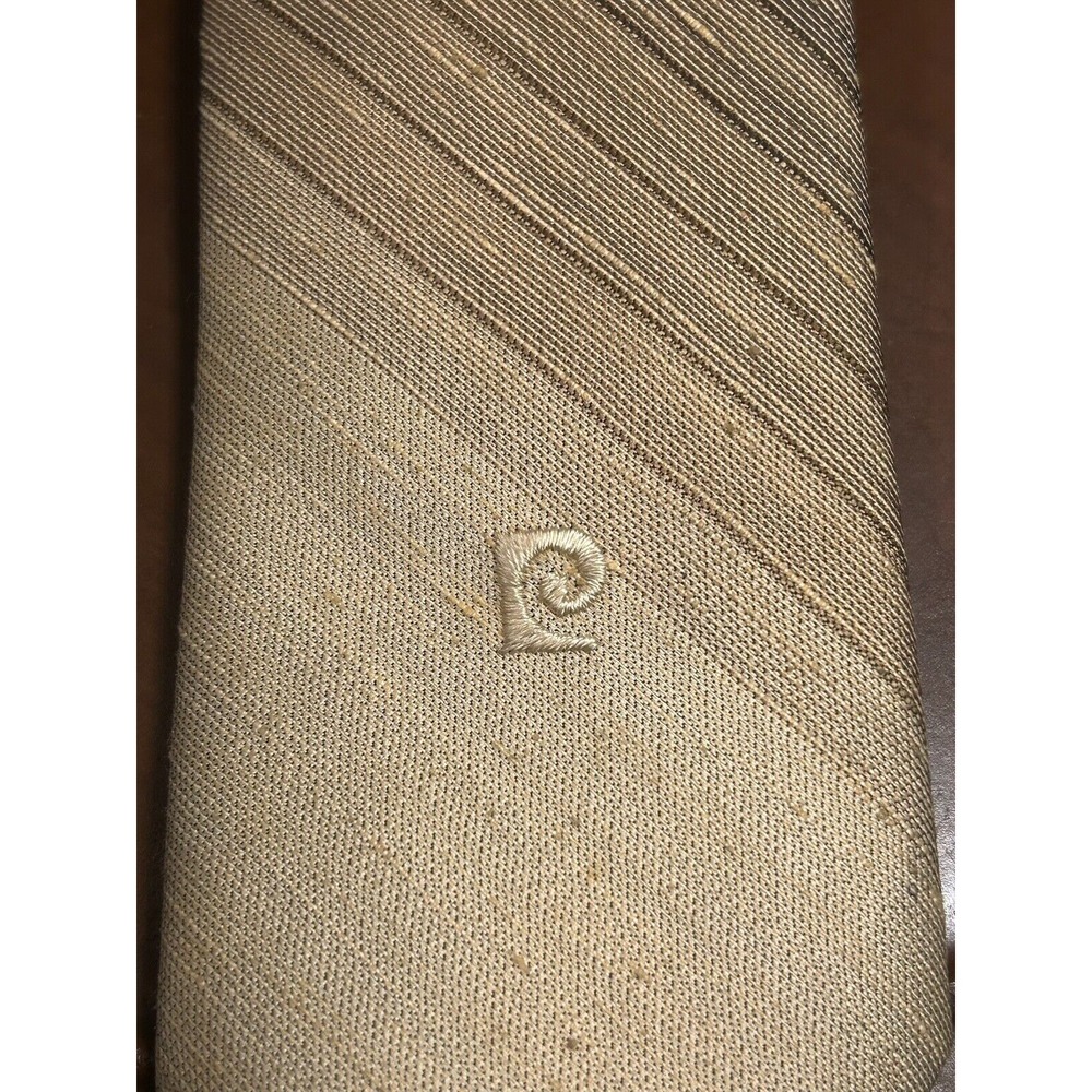 Pierre Cardin Men's Brown 100% Imported Polyester Tie Striped Necktie